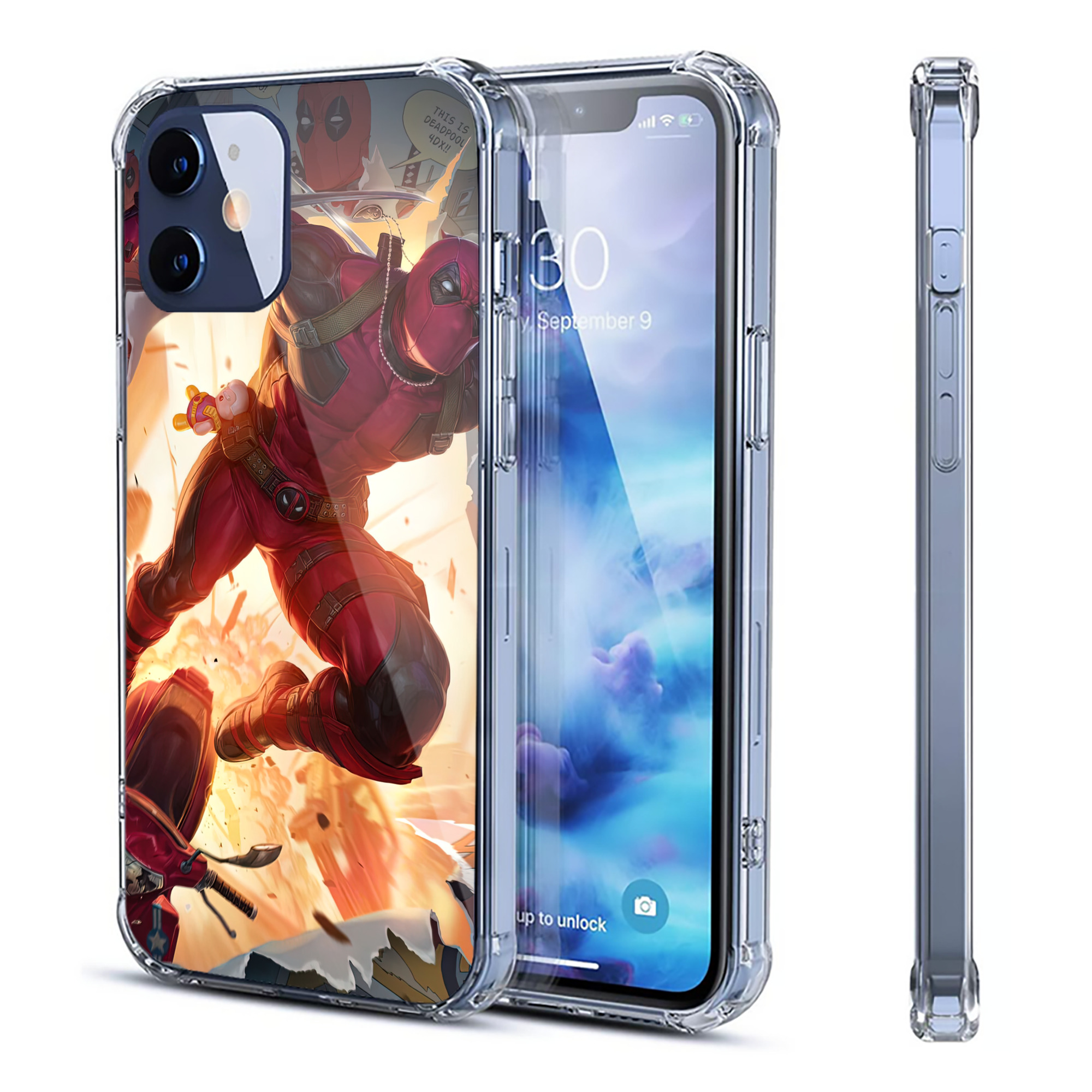 （画像用） Deadpool デッドプール 【iPhone 12シリーズ対応】透明スマホケース（クリアソフトケース）